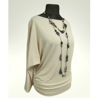 Tunika Amaya z marszczeniem na biodrach - ecru